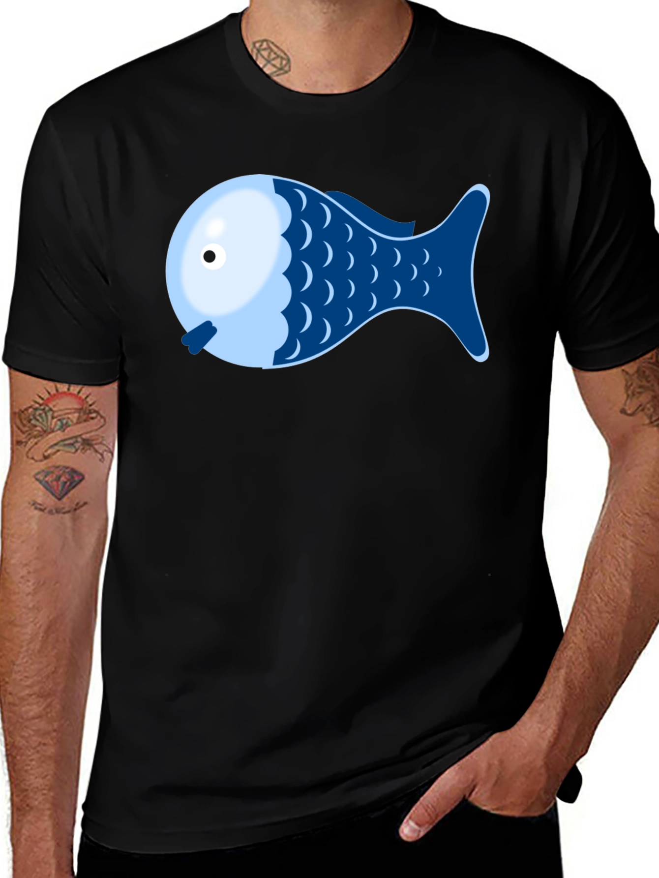 Fish Graphic Tee - Novelty Shirt