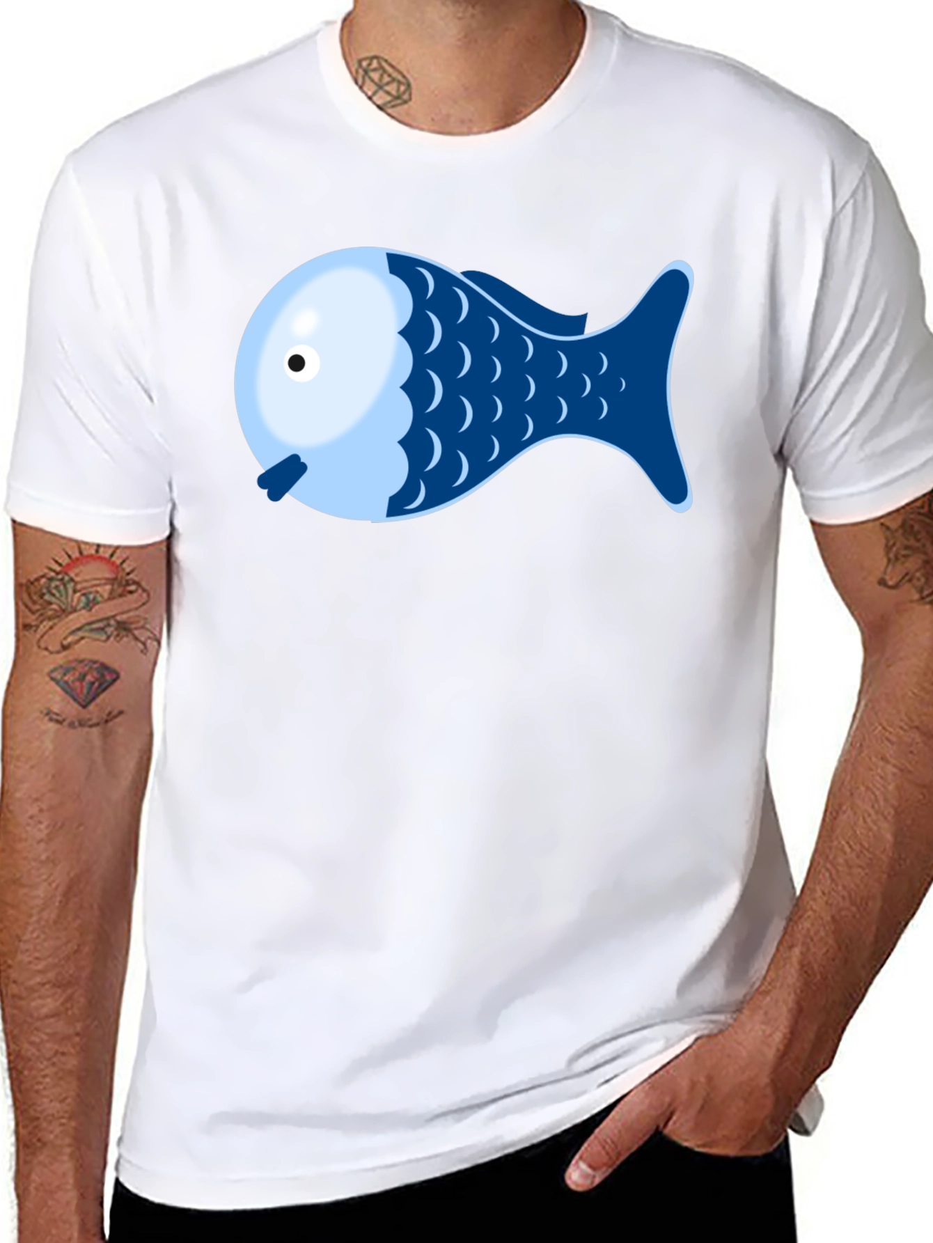 Fish Graphic Tee - Novelty Shirt