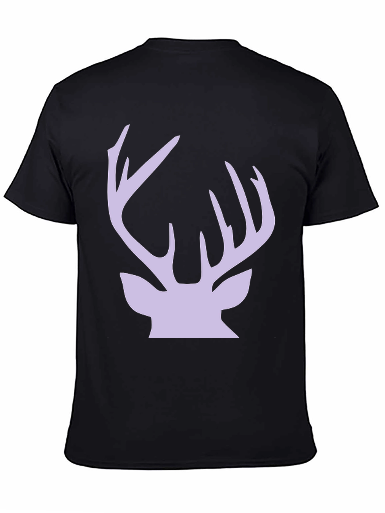 Deer Antler Graphic Tee - Stylish Black Cotton T-Shirt