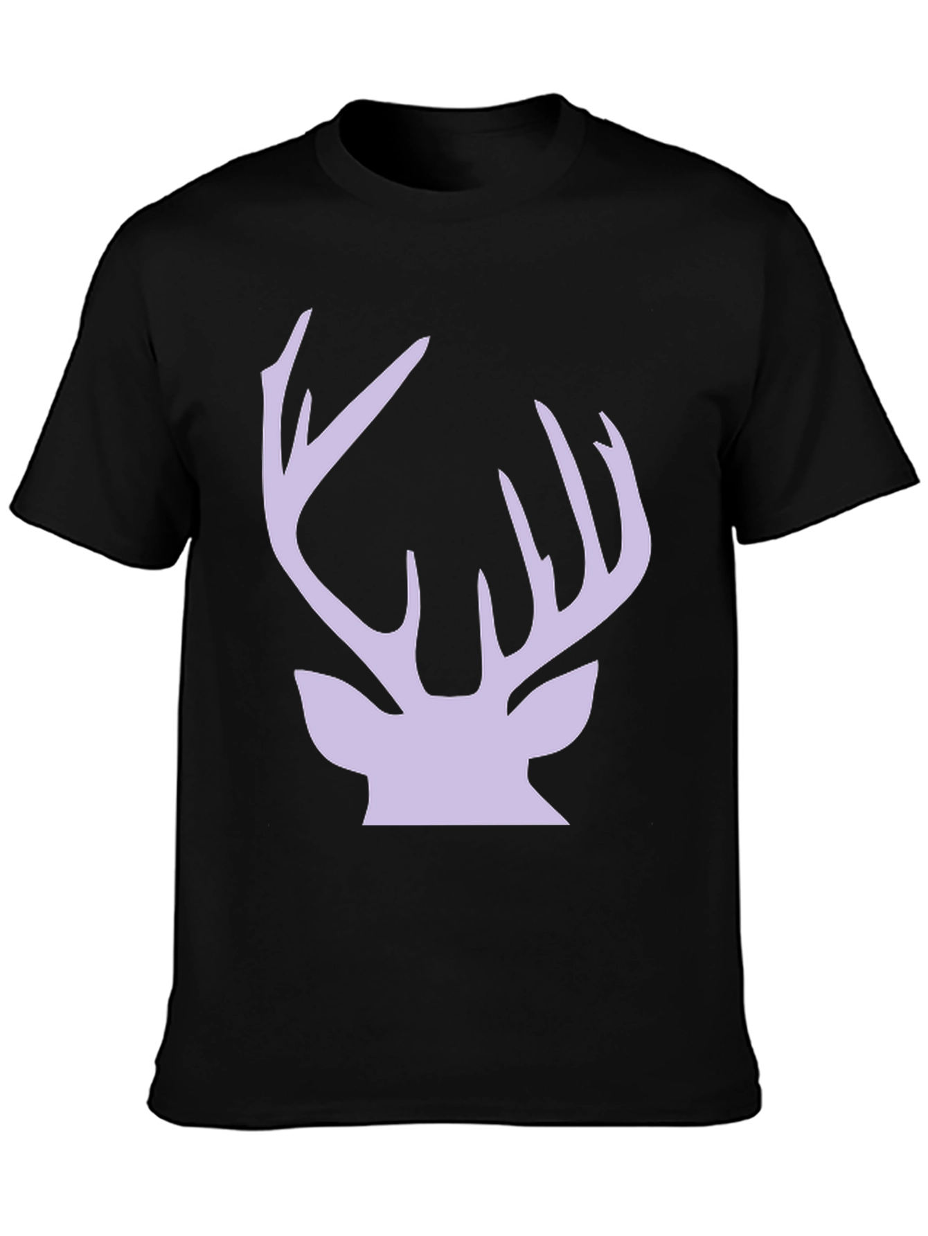 Deer Antler Graphic Tee - Stylish Black Cotton T-Shirt
