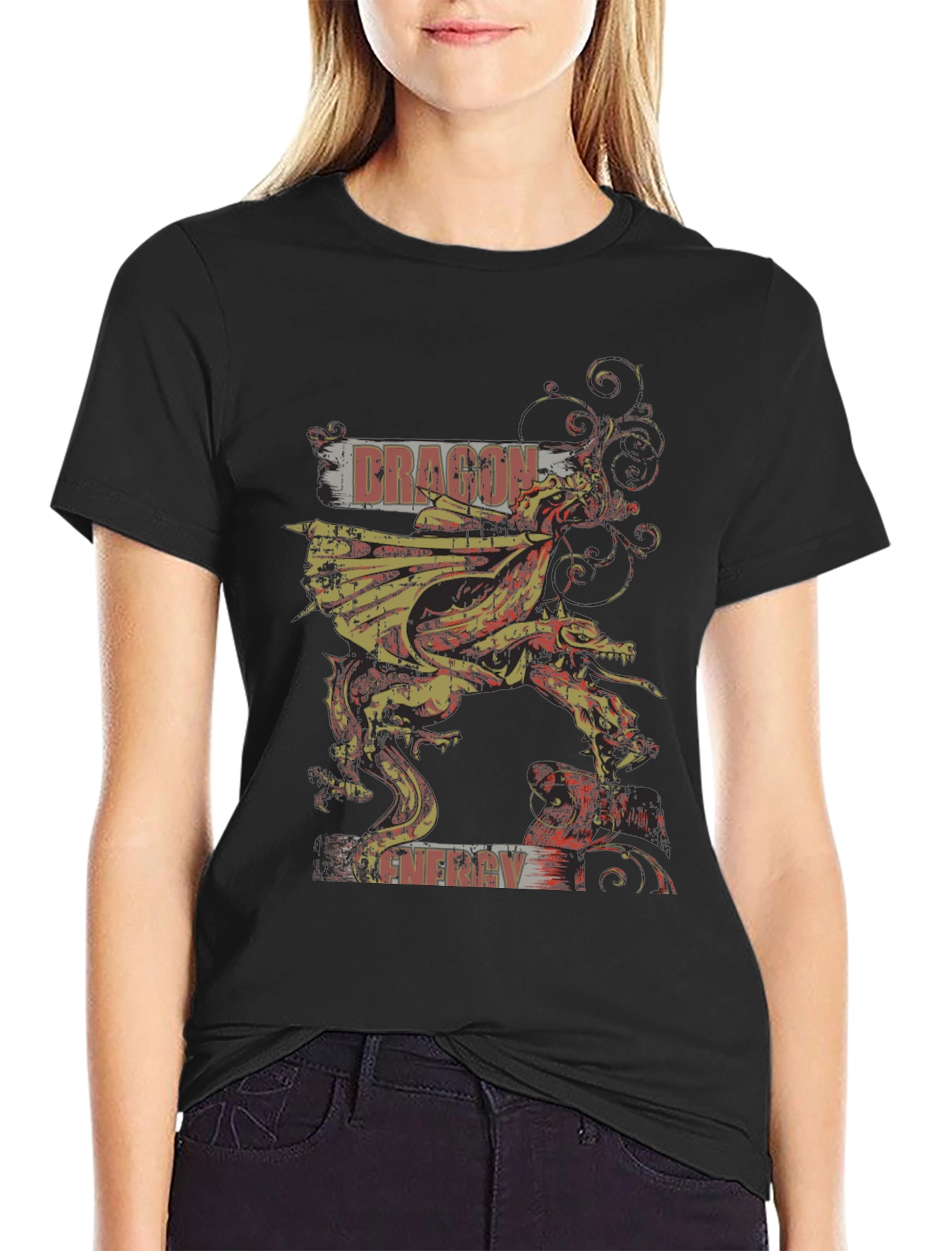 Dragon Energy Graphic T-Shirt - Black