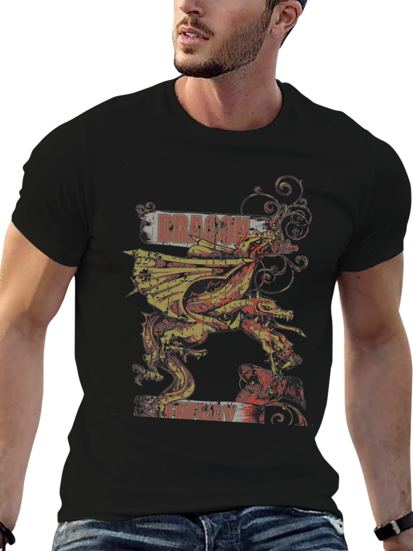 Dragon Energy Graphic T-Shirt - Black