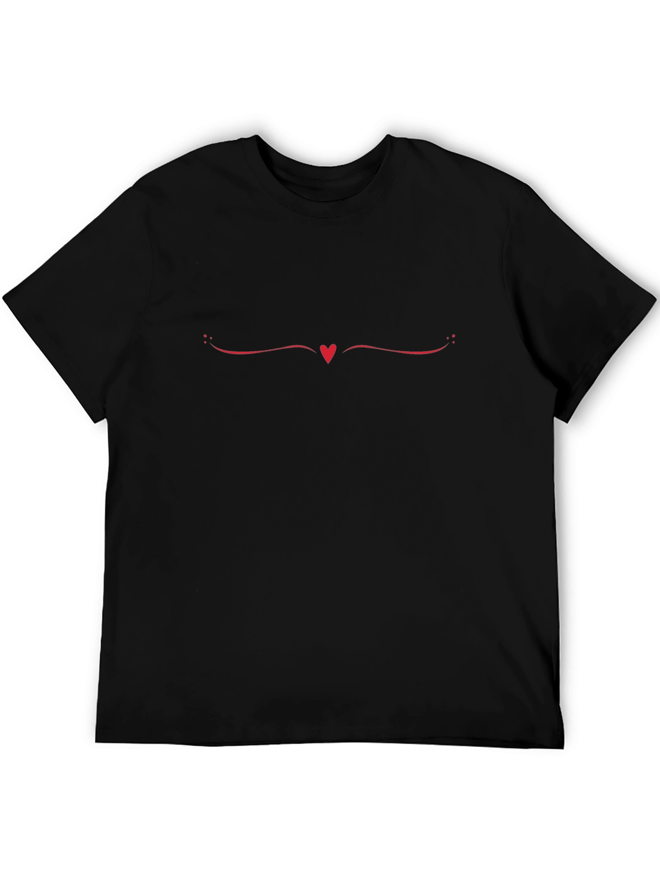 Heart Swirl Graphic Tee - Stylish Black T-Shirt
