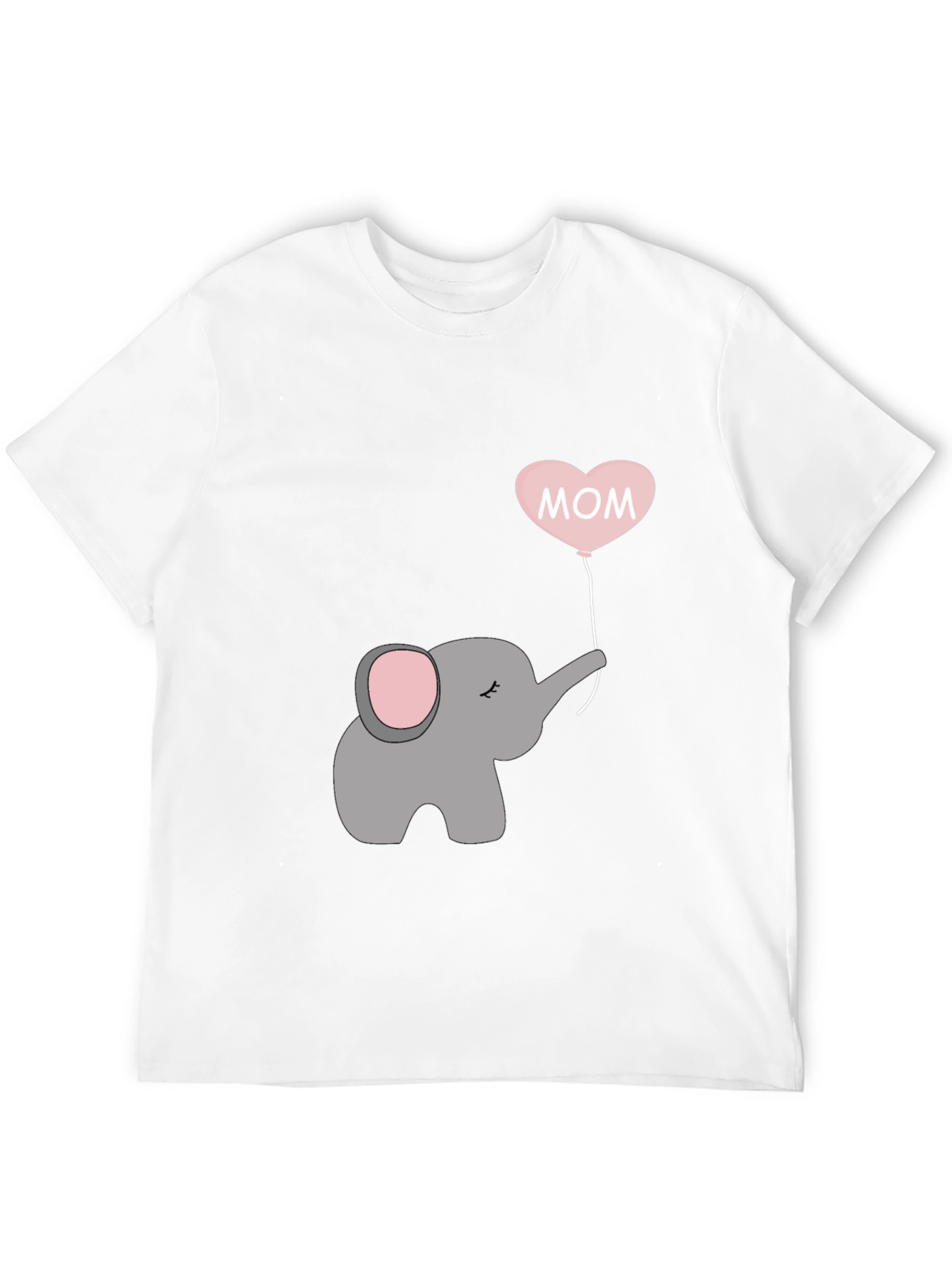 Mom Elephant Heart Balloon T-Shirt - Black