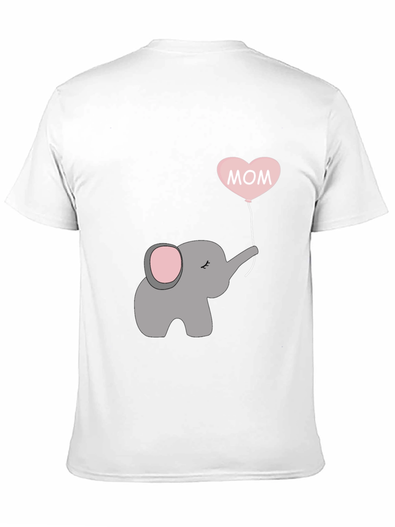 Mom Elephant Heart Balloon T-Shirt - Black