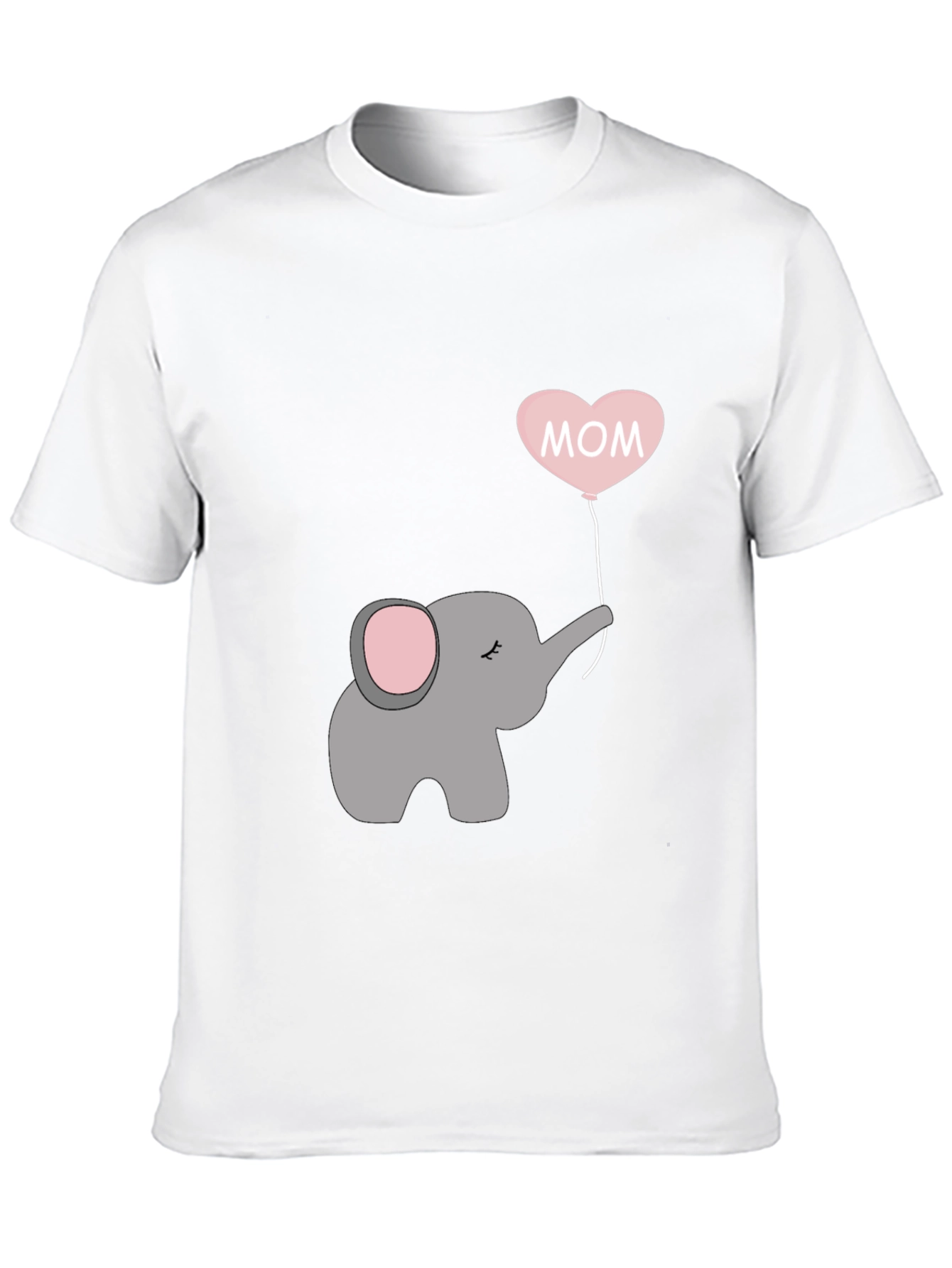 Mom Elephant Heart Balloon T-Shirt - Black