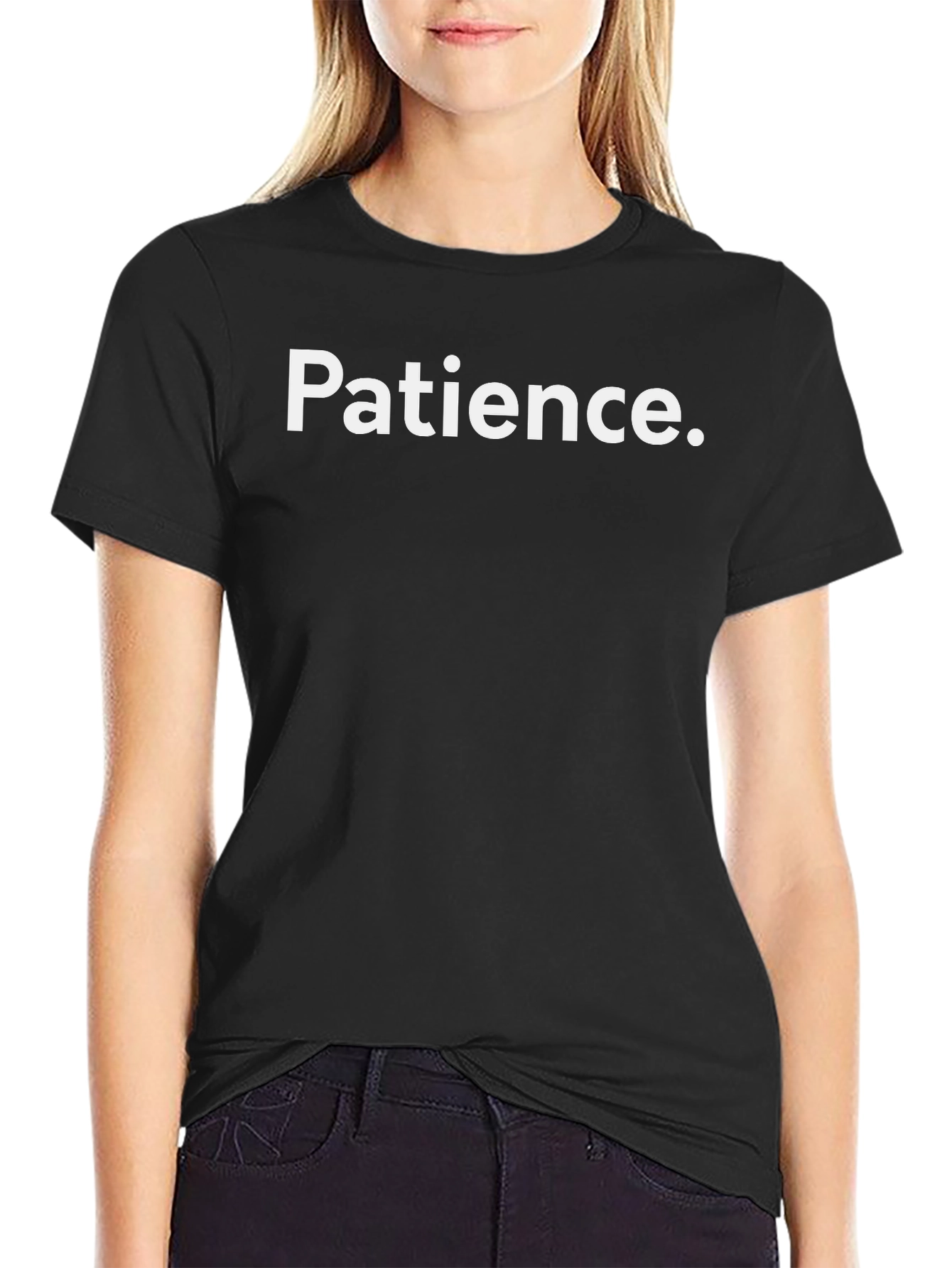 Patience Graphic Tee - Black Casual T-Shirt