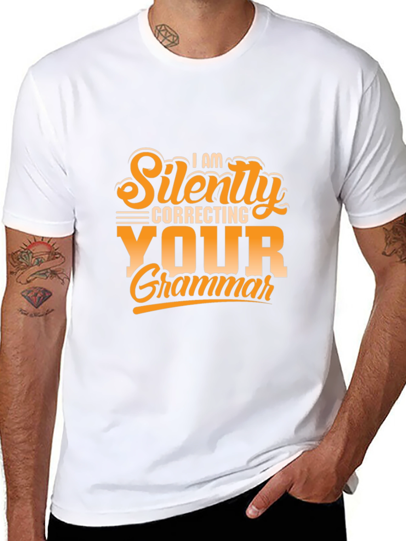 Funny Grammar T-Shirt - Silently Correcting