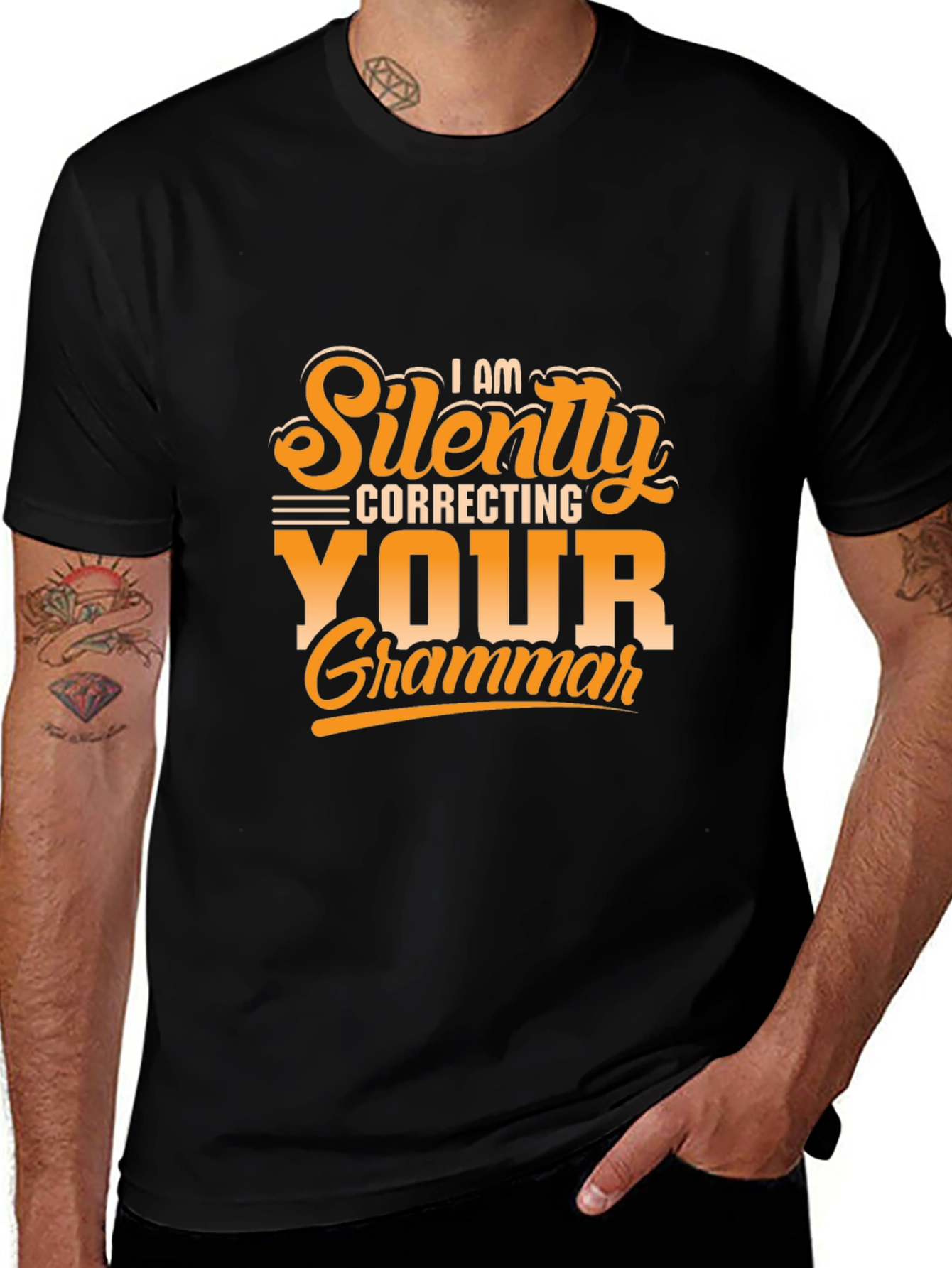 Funny Grammar T-Shirt - Silently Correcting