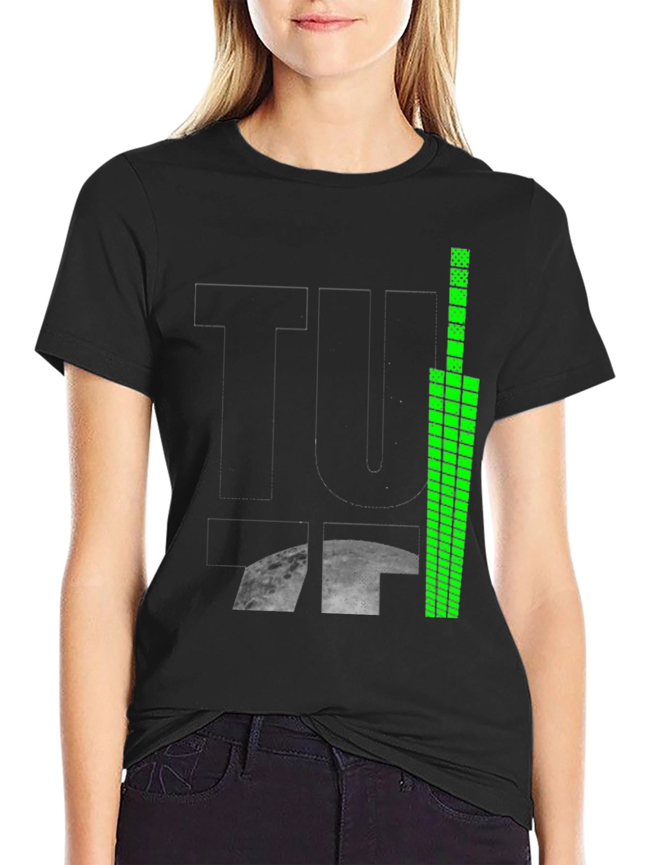 Tuff Moon Graphic Tee - Black Cotton Blend
