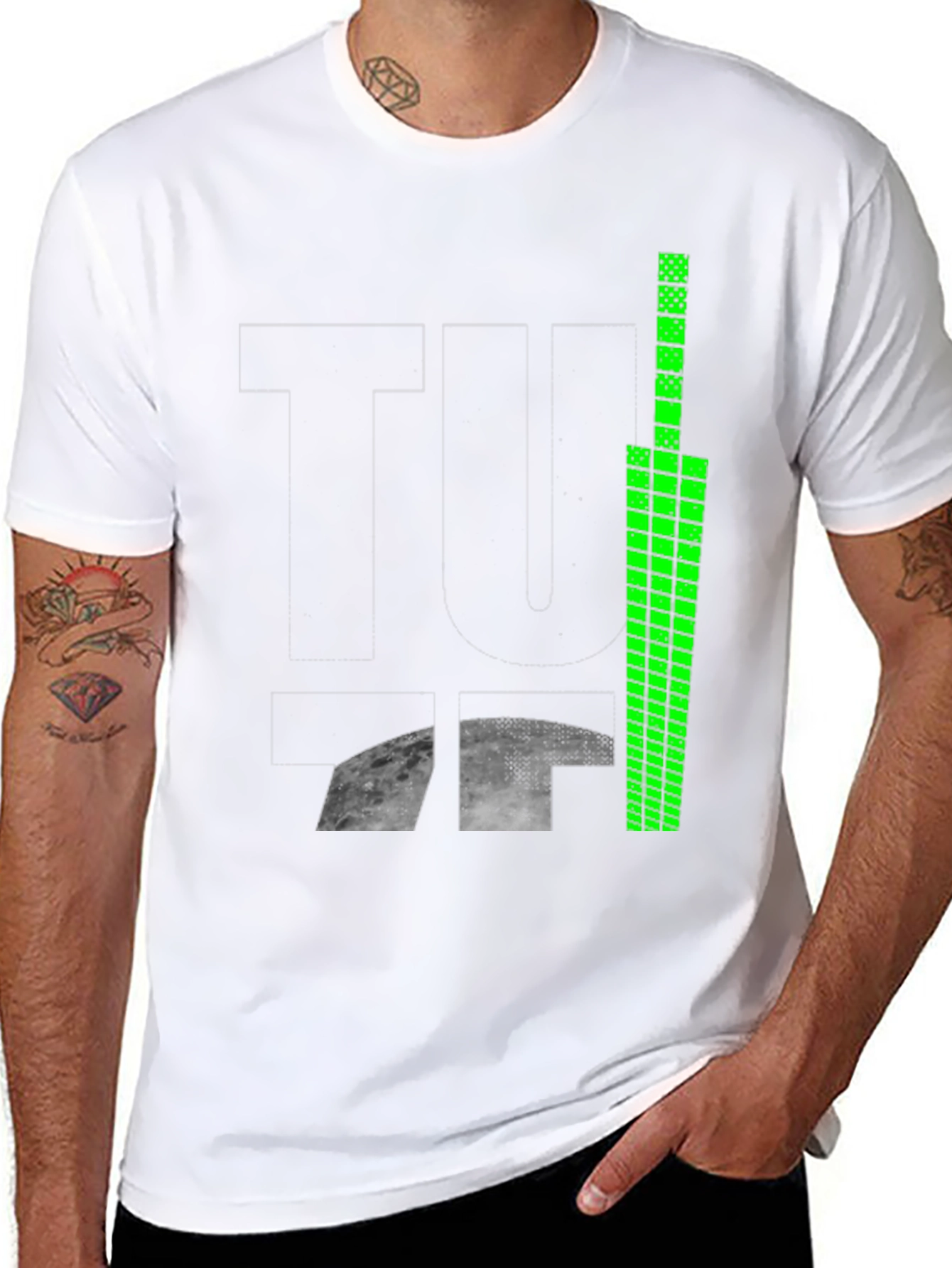 Tuff Moon Graphic Tee - Black Cotton Blend