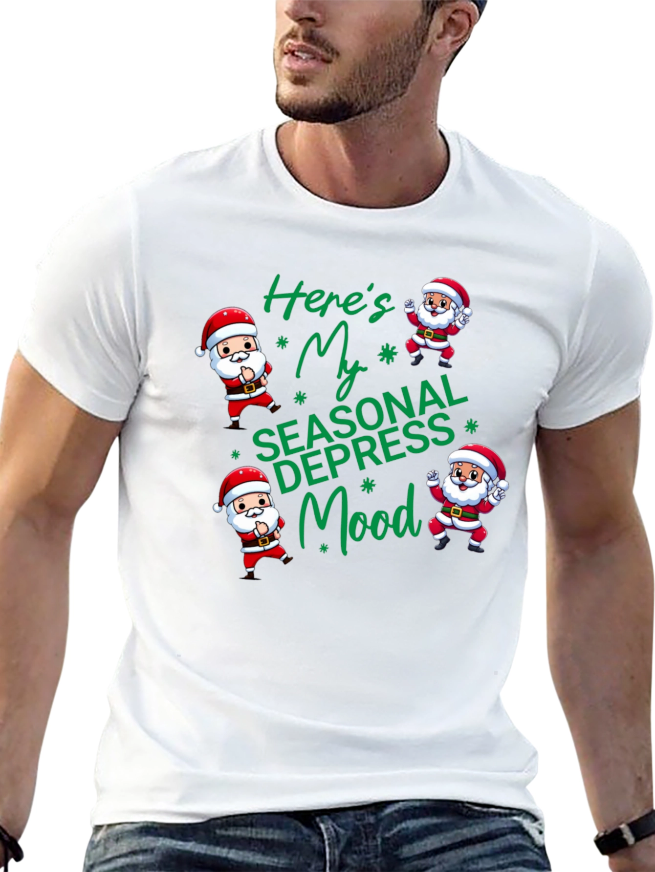 Seasonal Depression Mood Santa T-Shirt