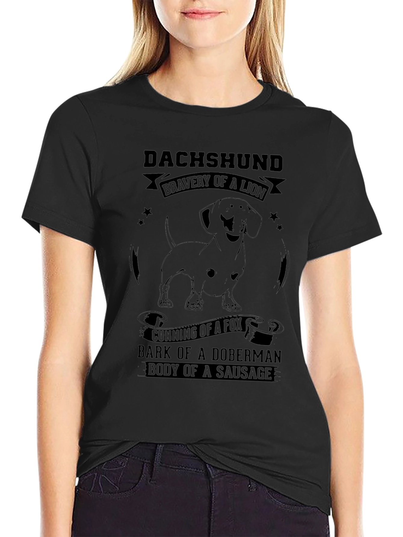 Dachshund Dog T-Shirt - Bravery of a Lion