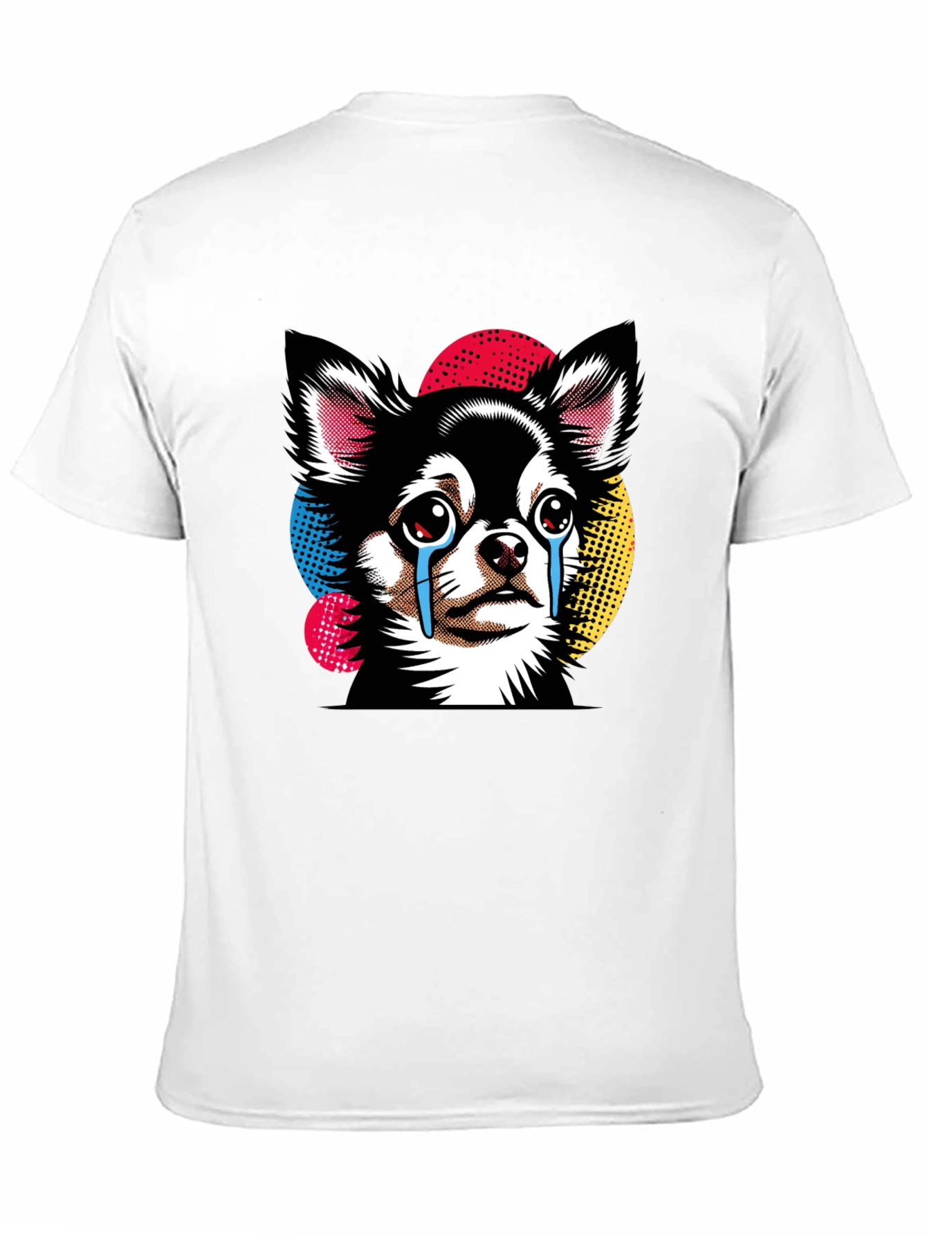 Crying Chihuahua Graphic Tee - Black Cotton T-Shirt