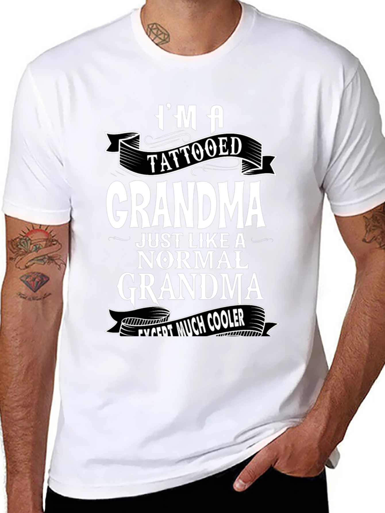Tattooed Grandma Graphic Tee - Cool Grandmother Gift