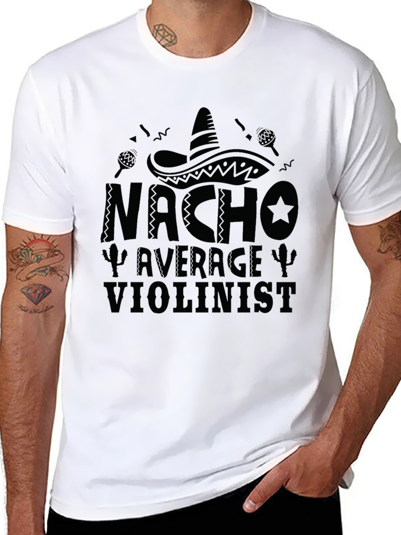 Nacho Average Violinist Funny Graphic T-Shirt