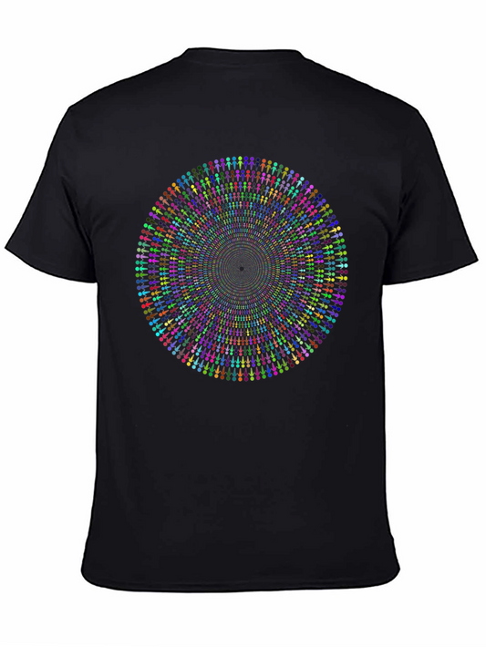 Vibrant Mandala People Black T-Shirt