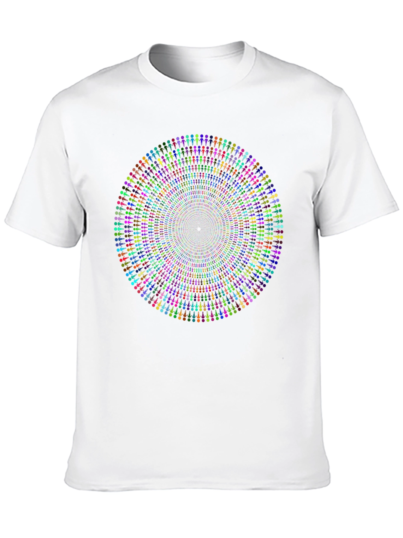 Vibrant Mandala People Black T-Shirt