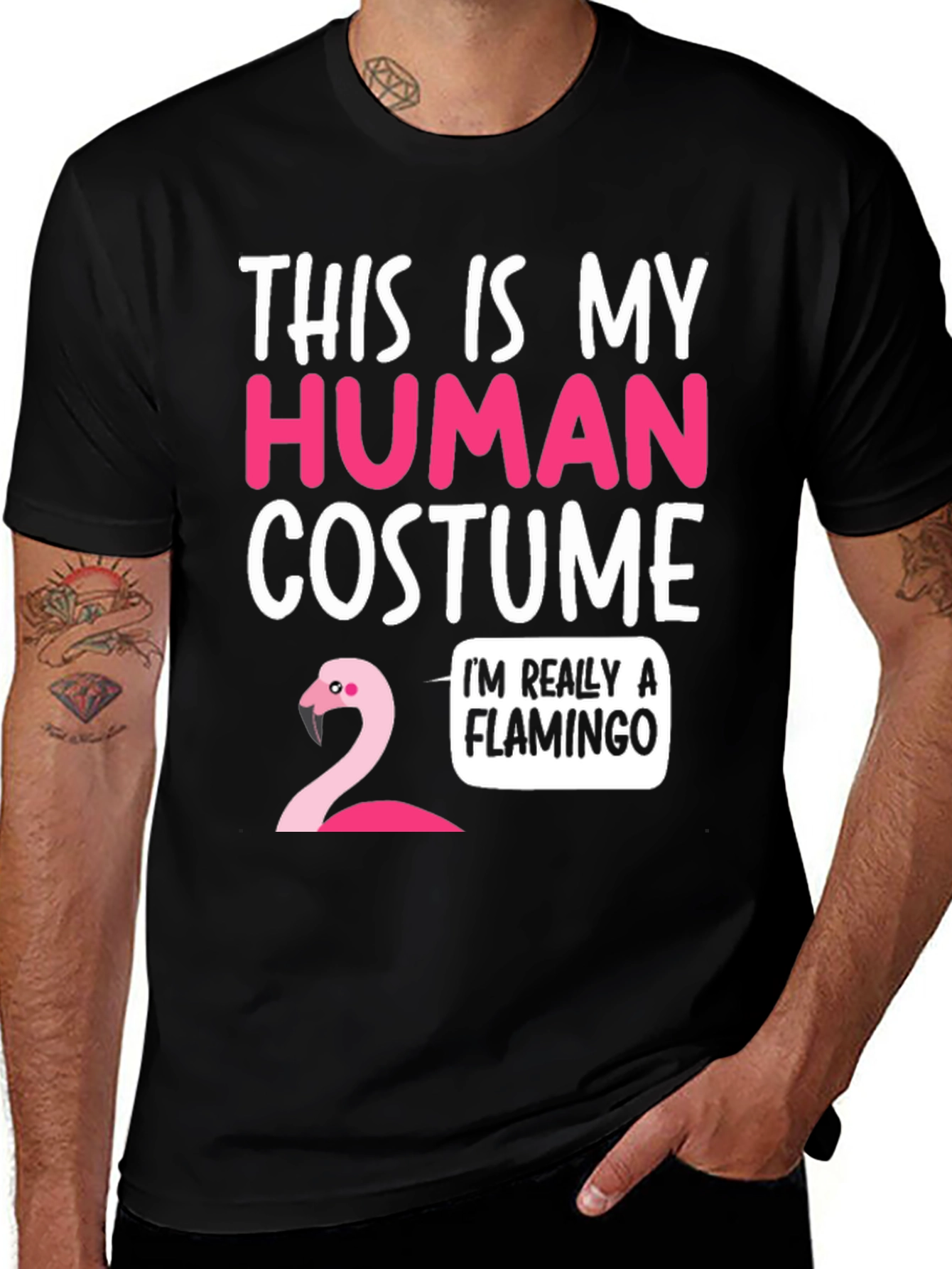 Funny Flamingo Human Costume T-Shirt
