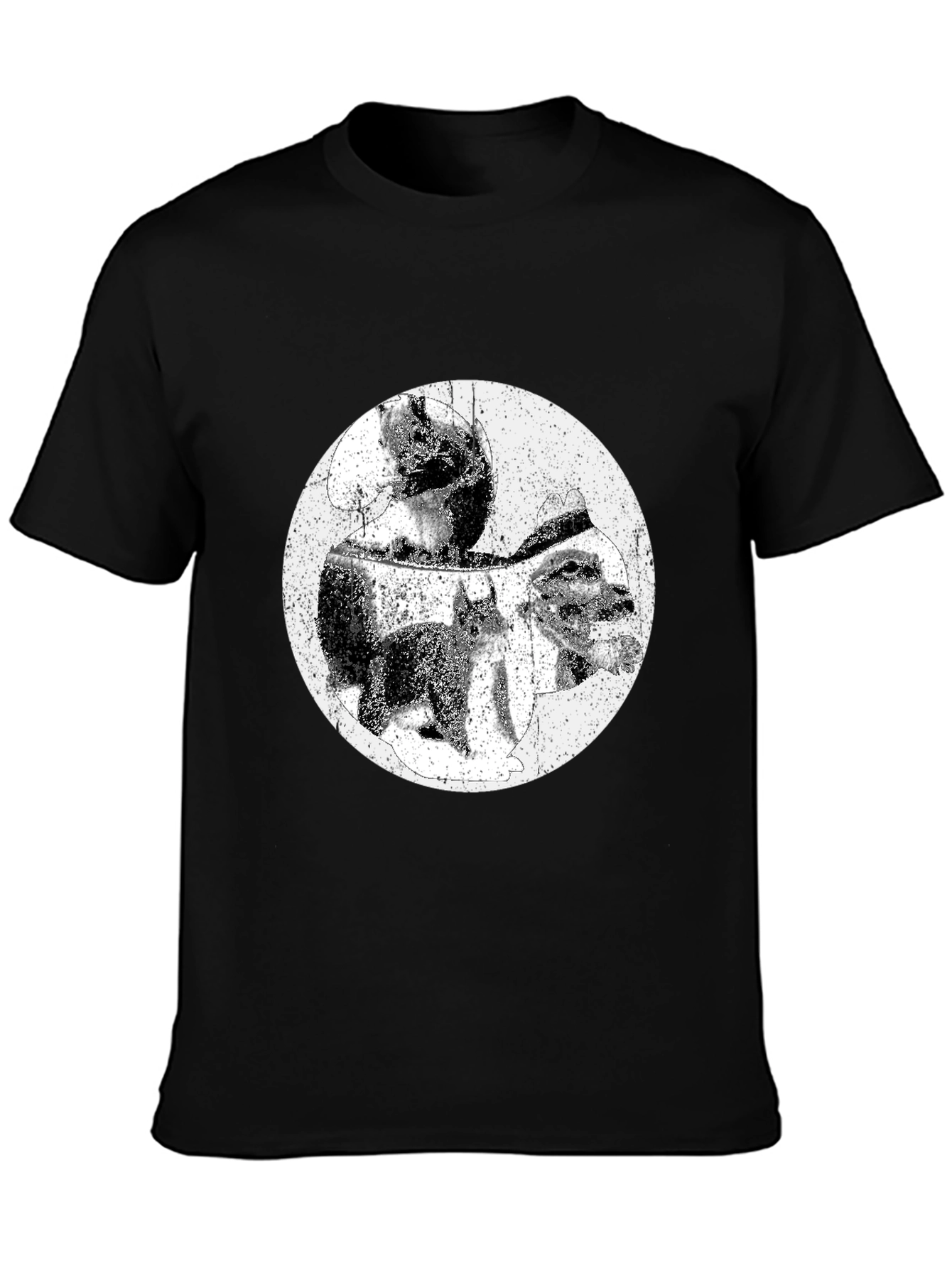 Grunge Graphic Tee - Black Cotton T-Shirt