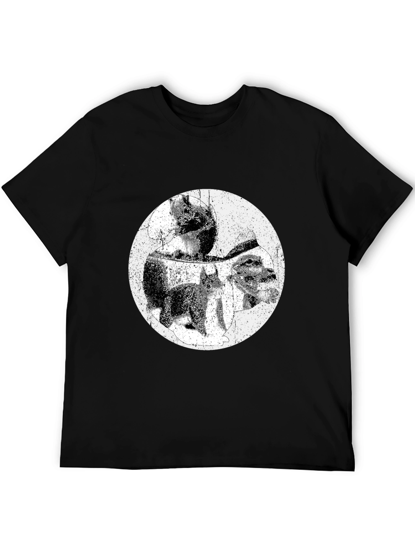Grunge Graphic Tee - Black Cotton T-Shirt