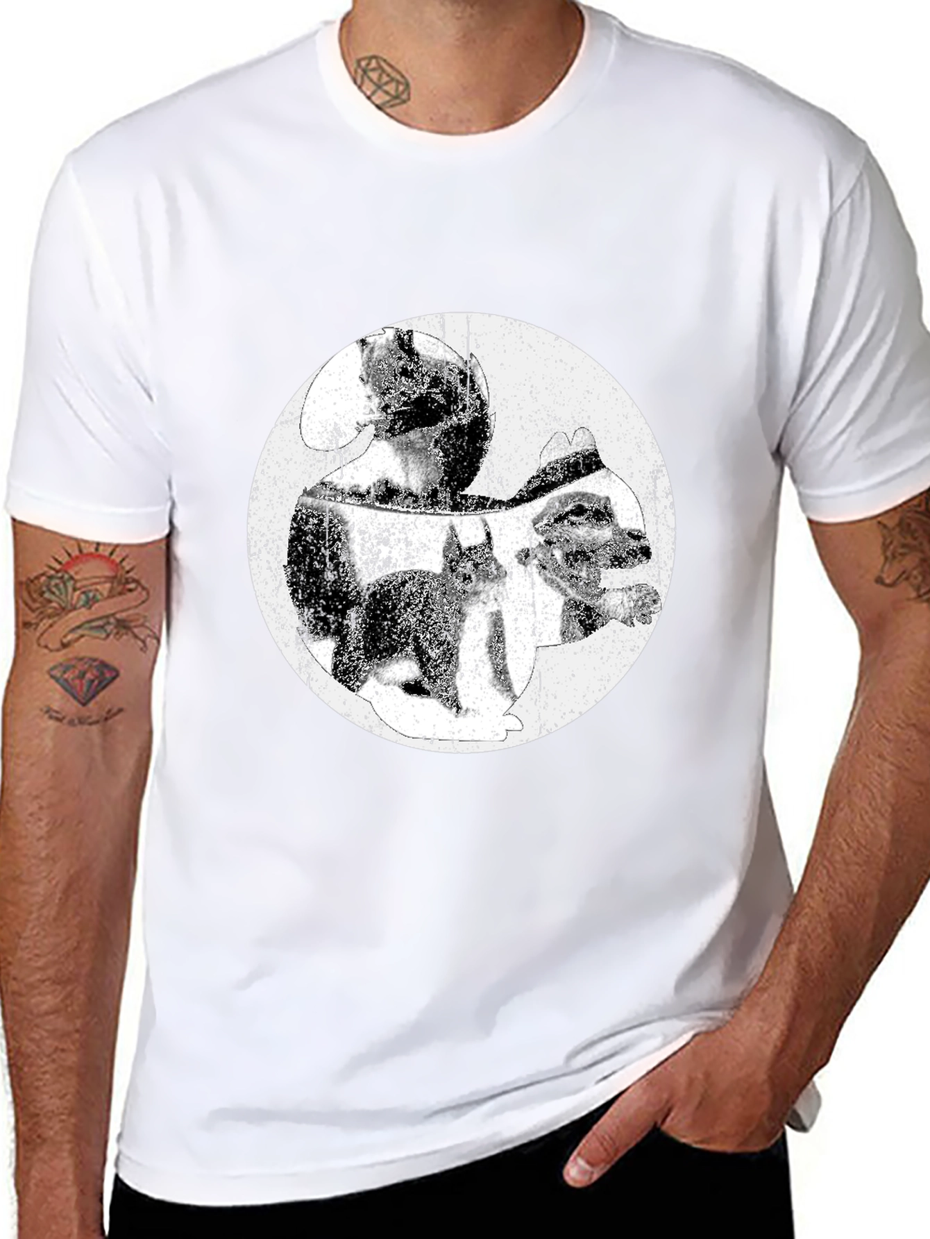 Grunge Graphic Tee - Black Cotton T-Shirt