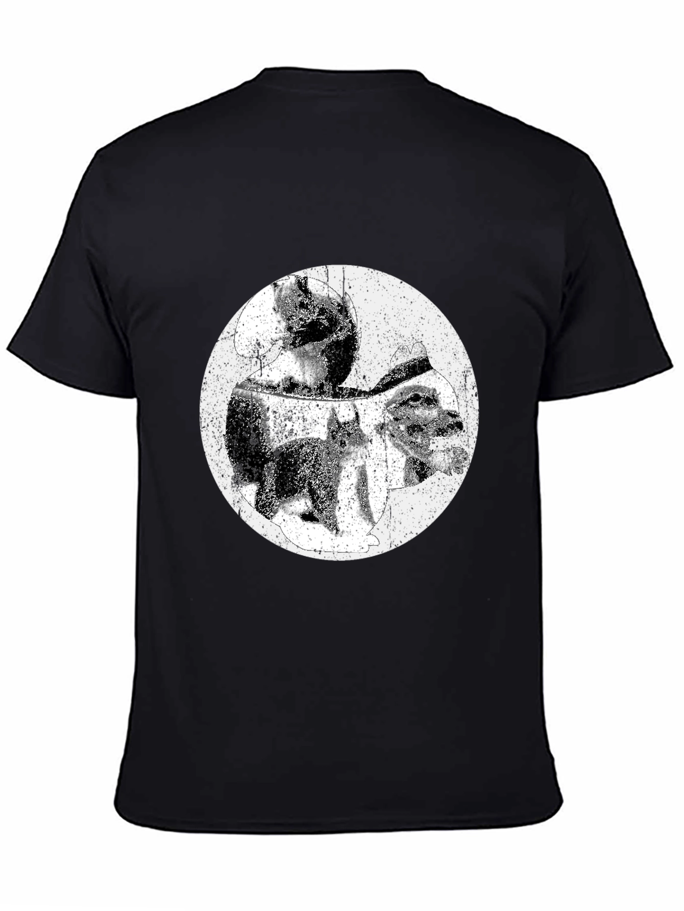 Grunge Graphic Tee - Black Cotton T-Shirt