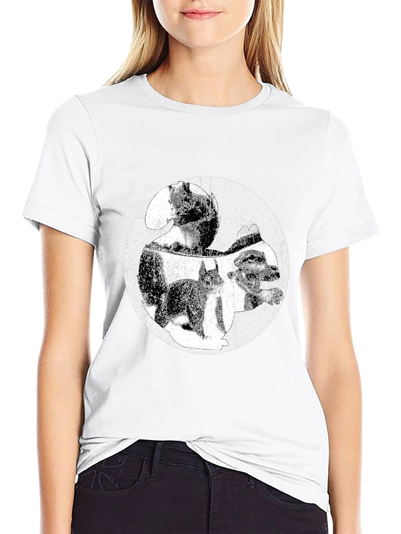 Grunge Graphic Tee - Black Cotton T-Shirt