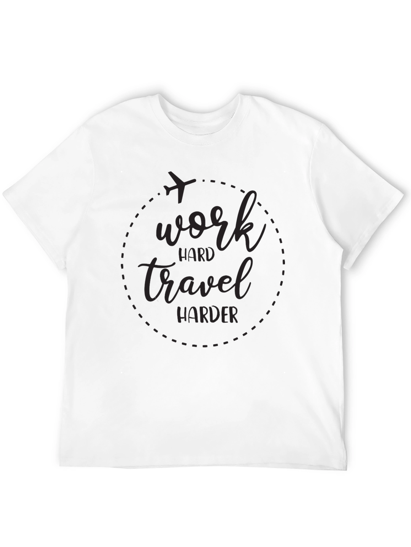 Work Hard Travel Harder Black Graphic Tee