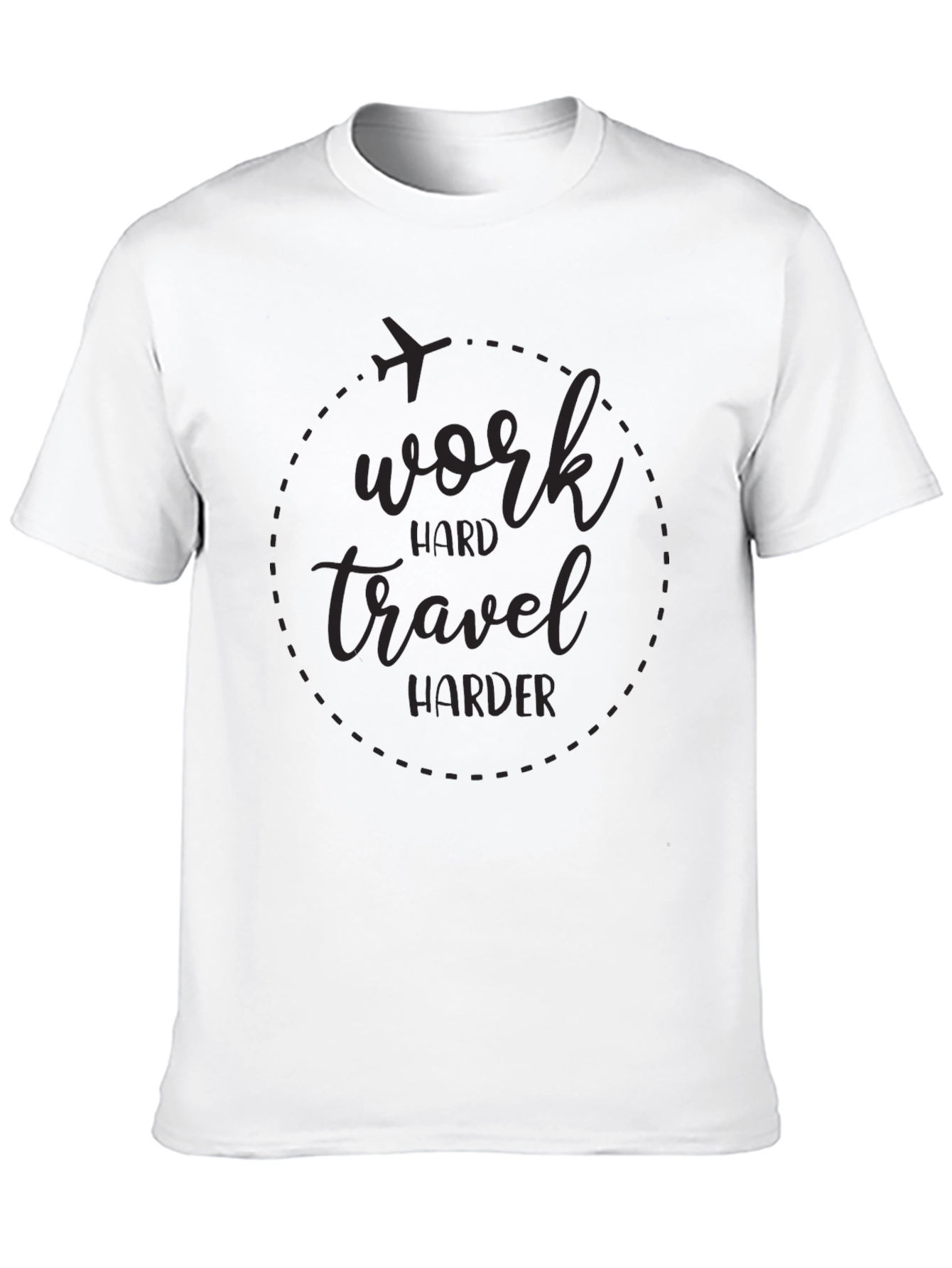Work Hard Travel Harder Black Graphic Tee