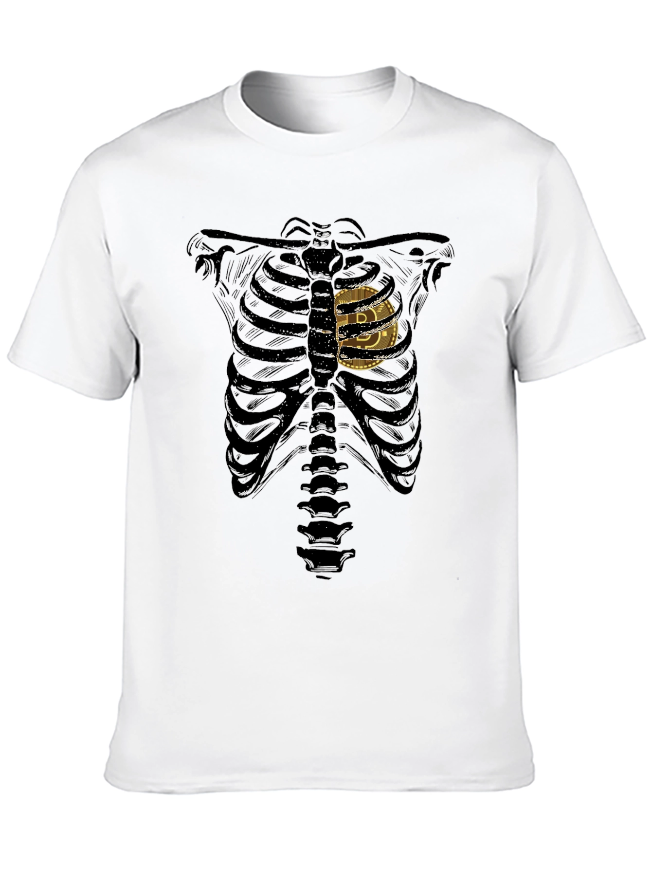 Bitcoin Skeleton Ribcage Graphic T-Shirt