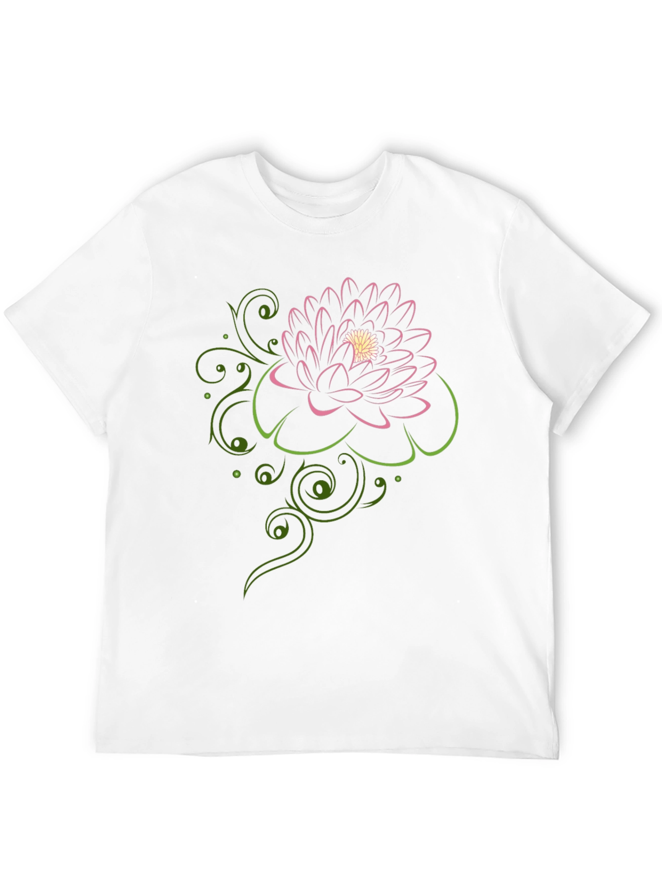 Floral Design Black T-Shirt
