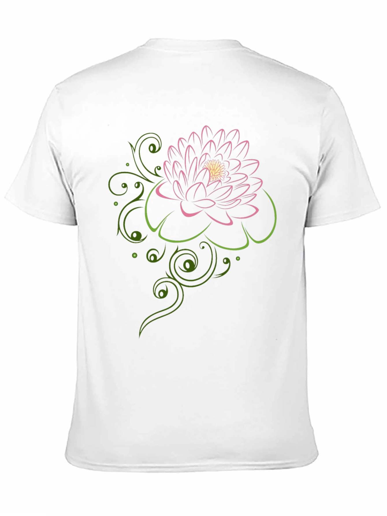 Floral Design Black T-Shirt