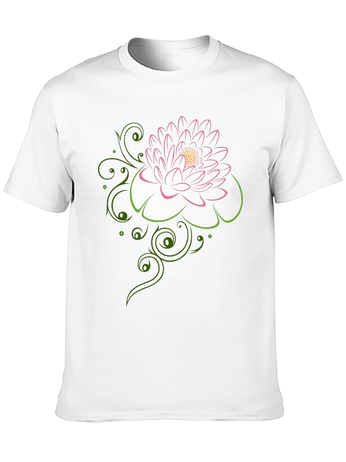 Floral Design Black T-Shirt