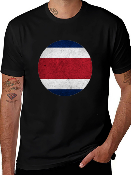 Costa Rica Flag T-Shirt - Round Patriotic Design
