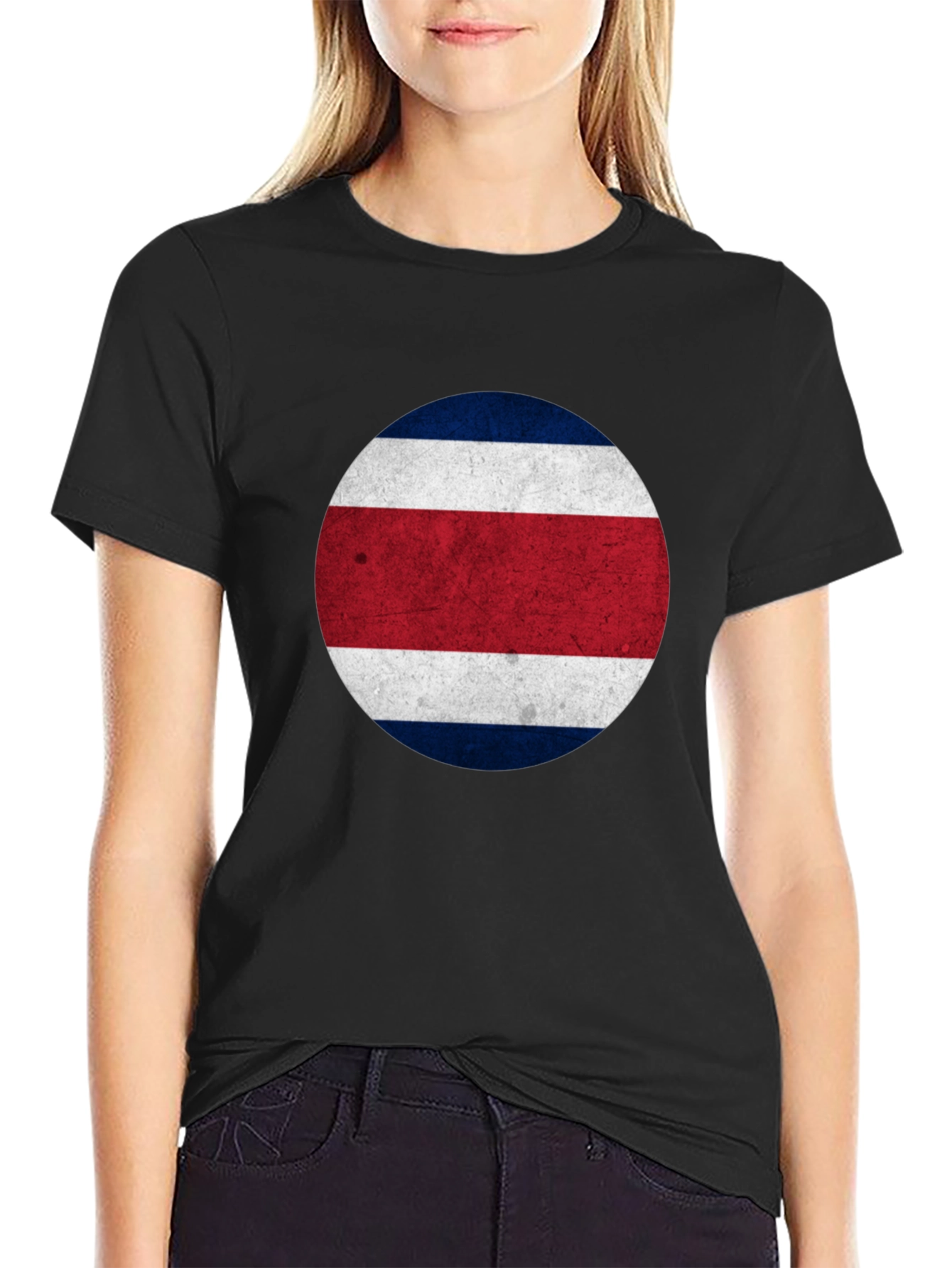 Costa Rica Flag T-Shirt - Round Patriotic Design