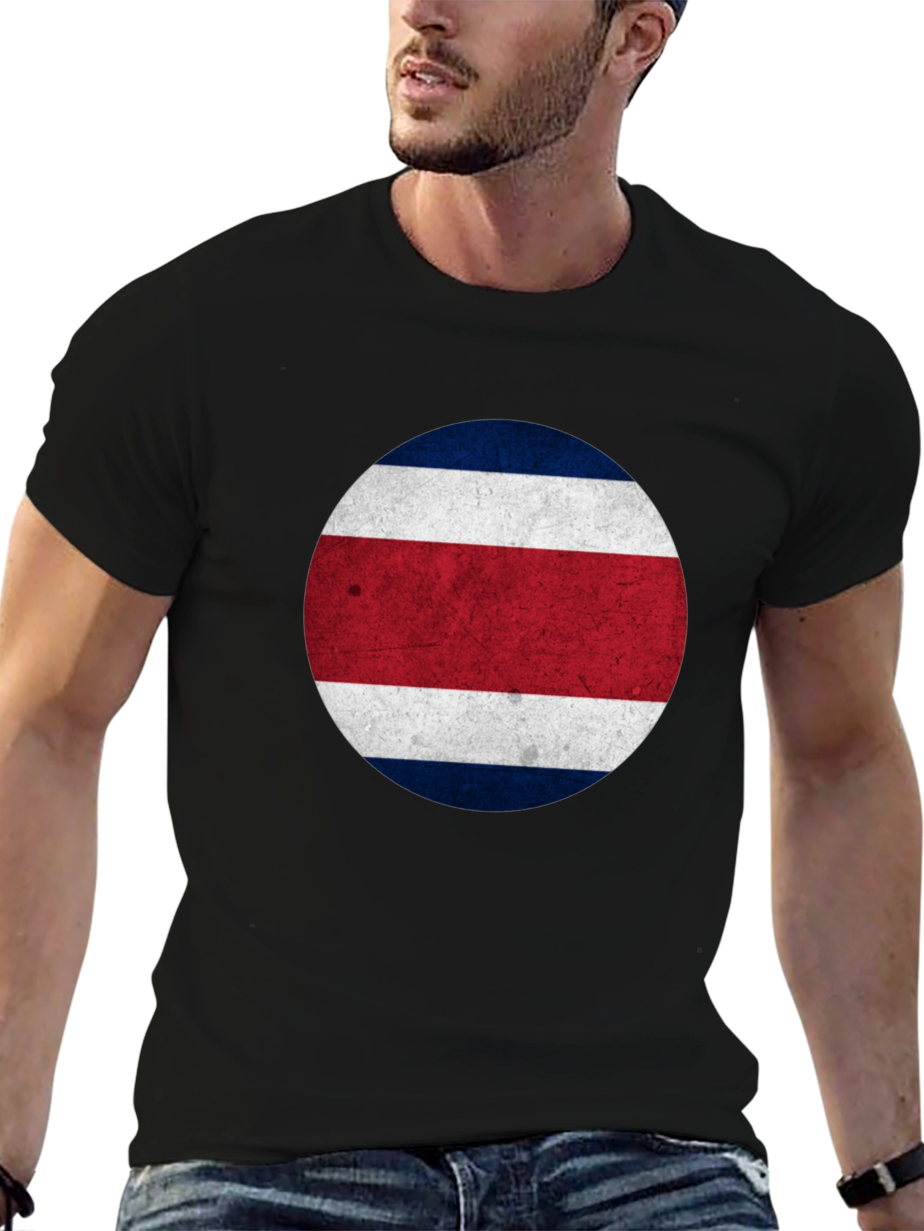 Costa Rica Flag T-Shirt - Round Patriotic Design