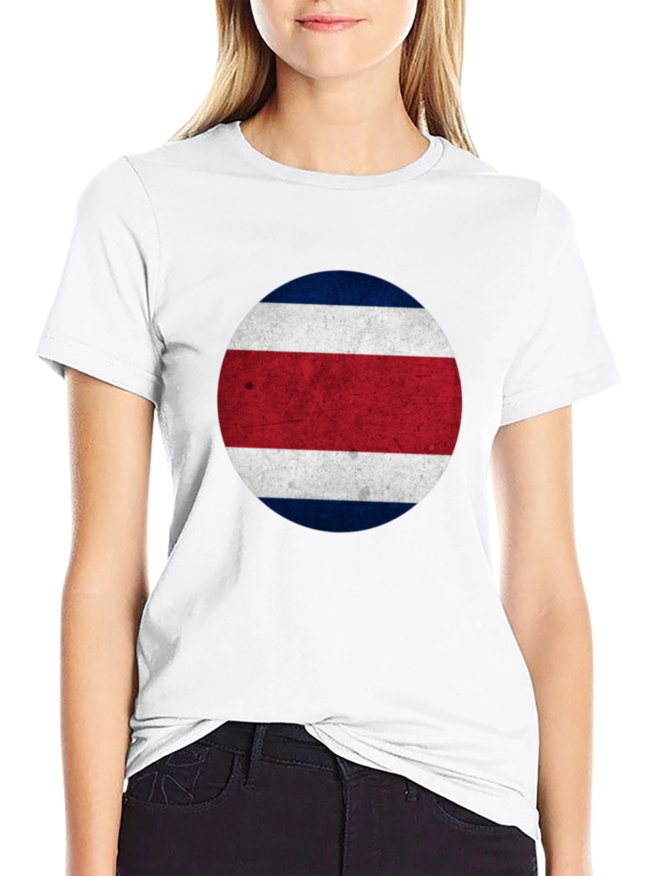 Costa Rica Flag T-Shirt - Round Patriotic Design