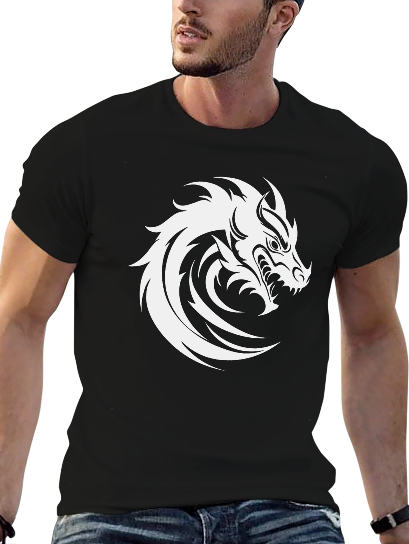 Black Dragon Graphic Tee - Bold Style