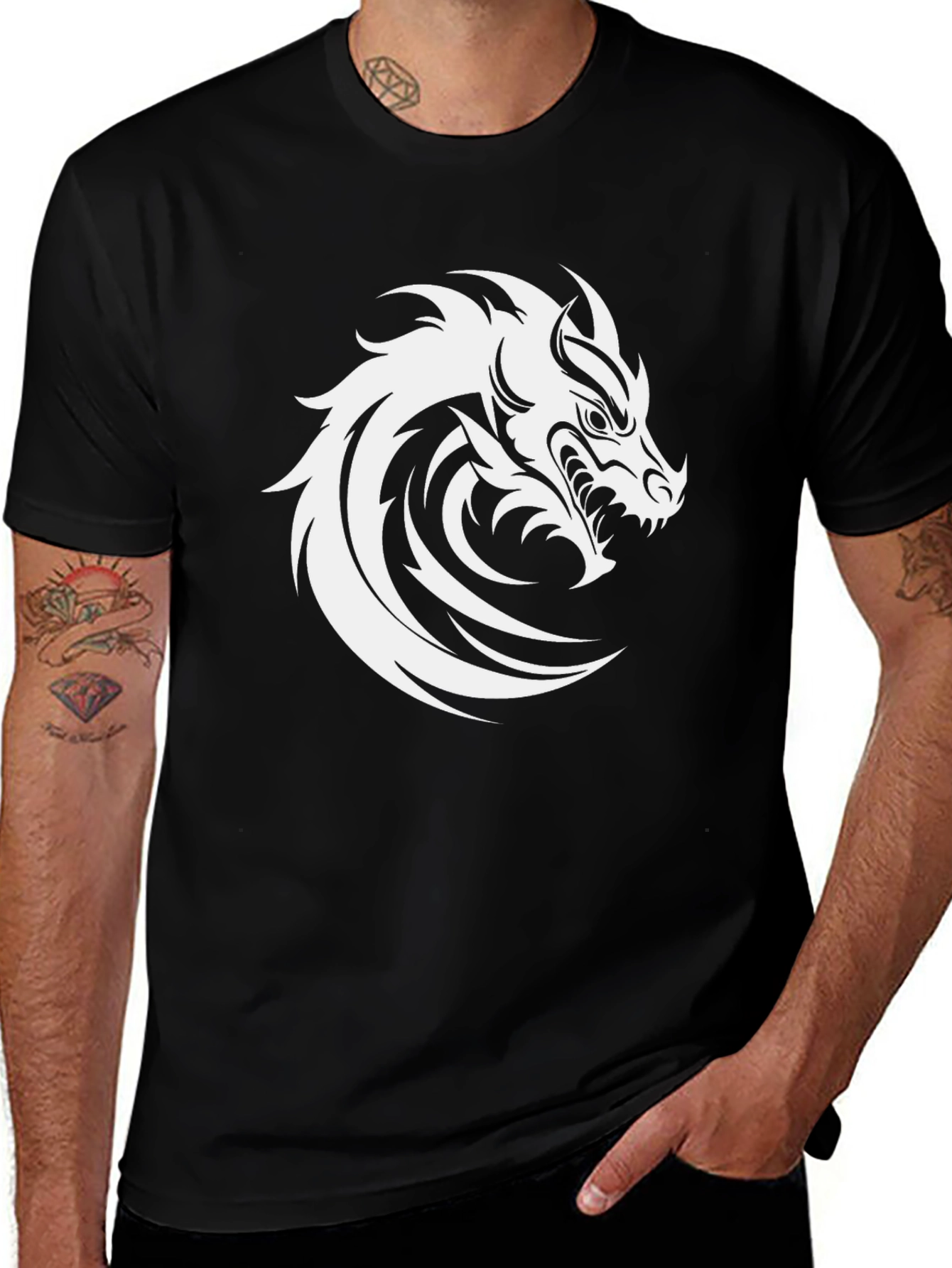 Black Dragon Graphic Tee - Bold Style