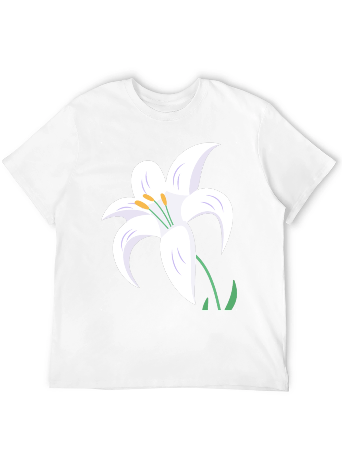 White Lily Graphic Tee - Stylish Black T-Shirt