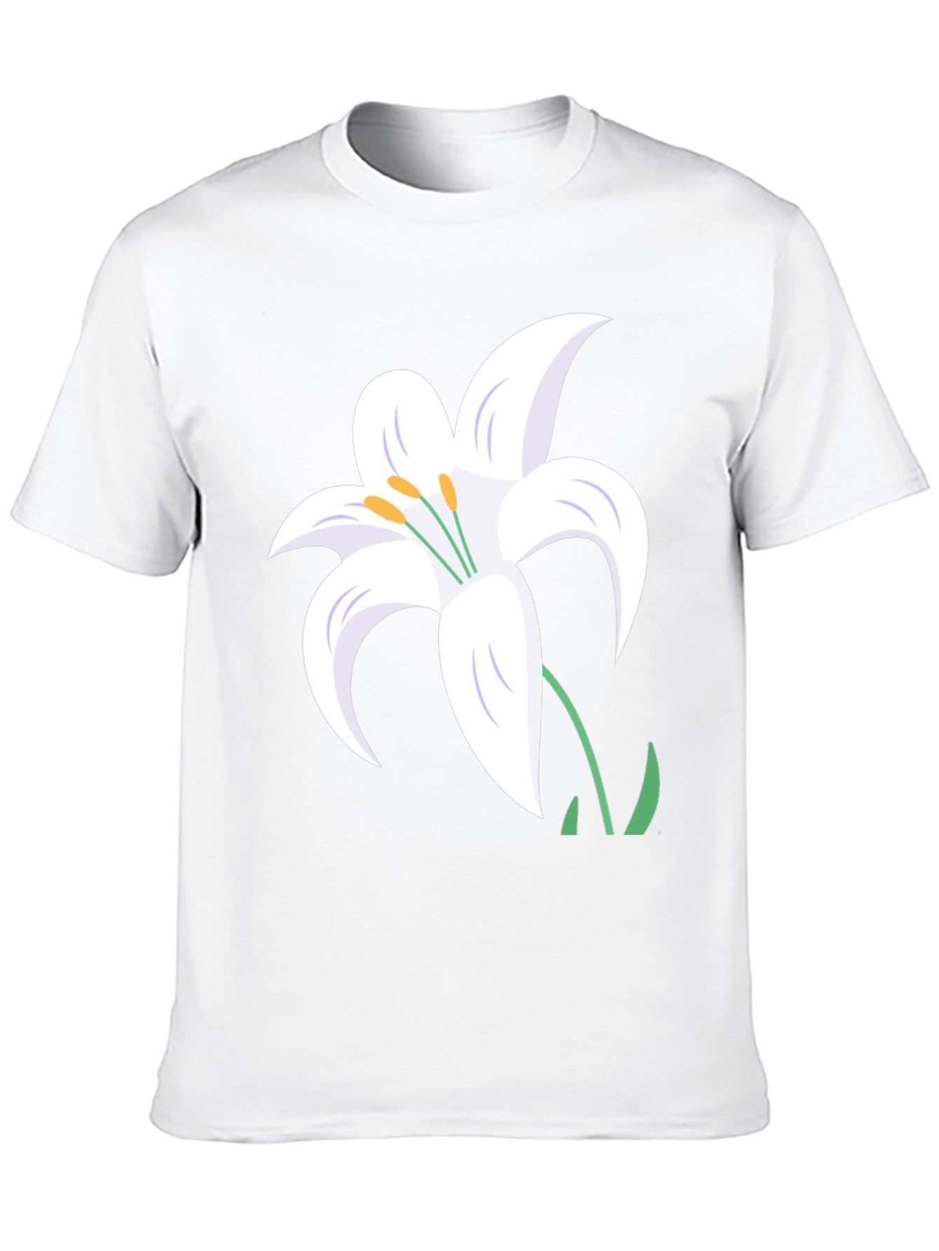 White Lily Graphic Tee - Stylish Black T-Shirt