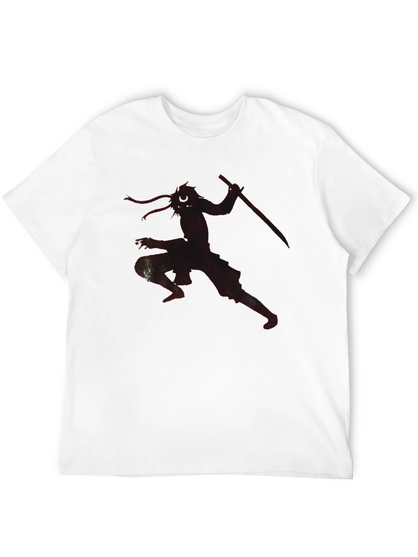 Samurai Warrior Graphic Tee - Black Cotton Blend