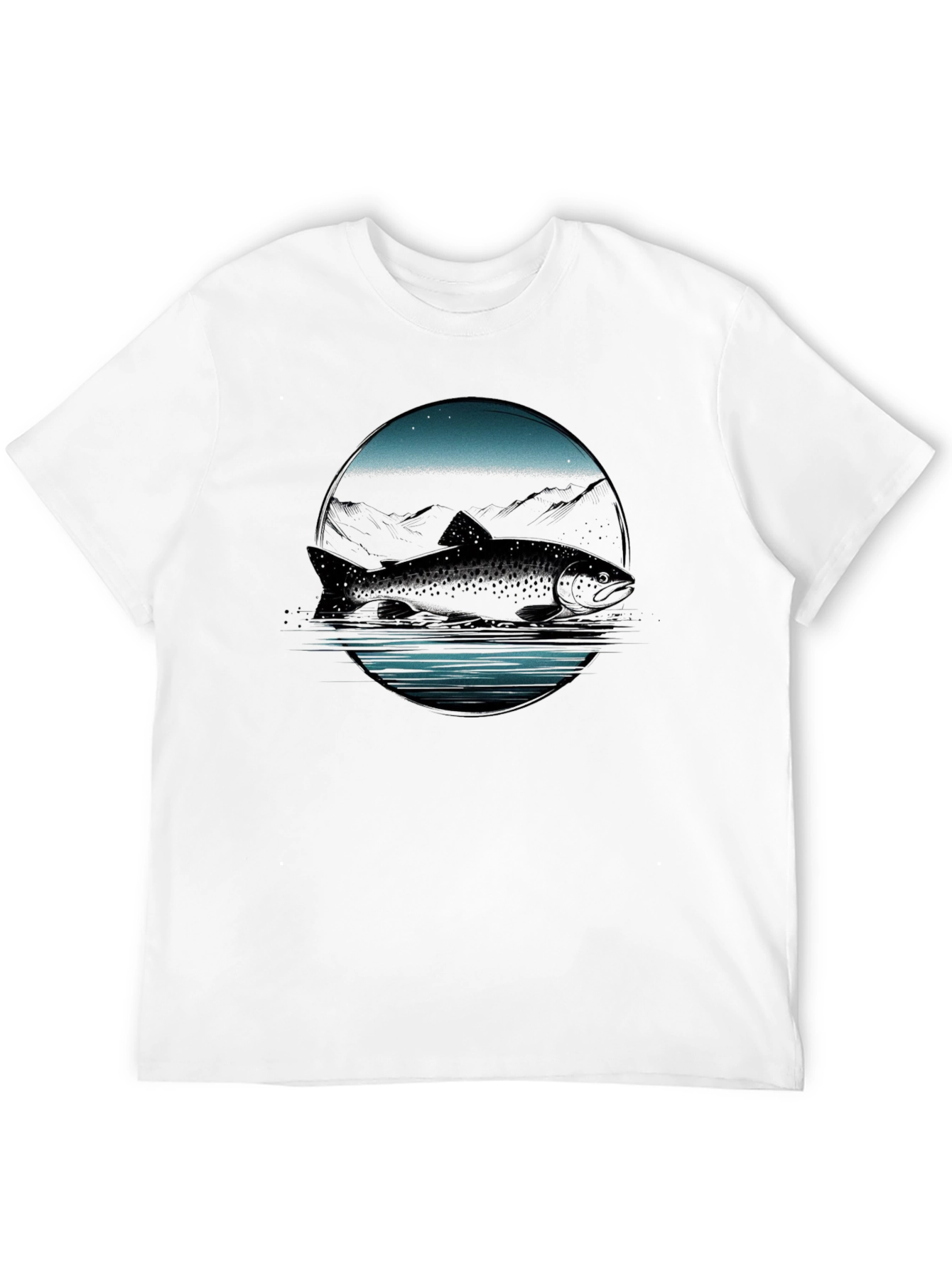 Muskie Fish Graphic Tee - Black Cotton T-Shirt