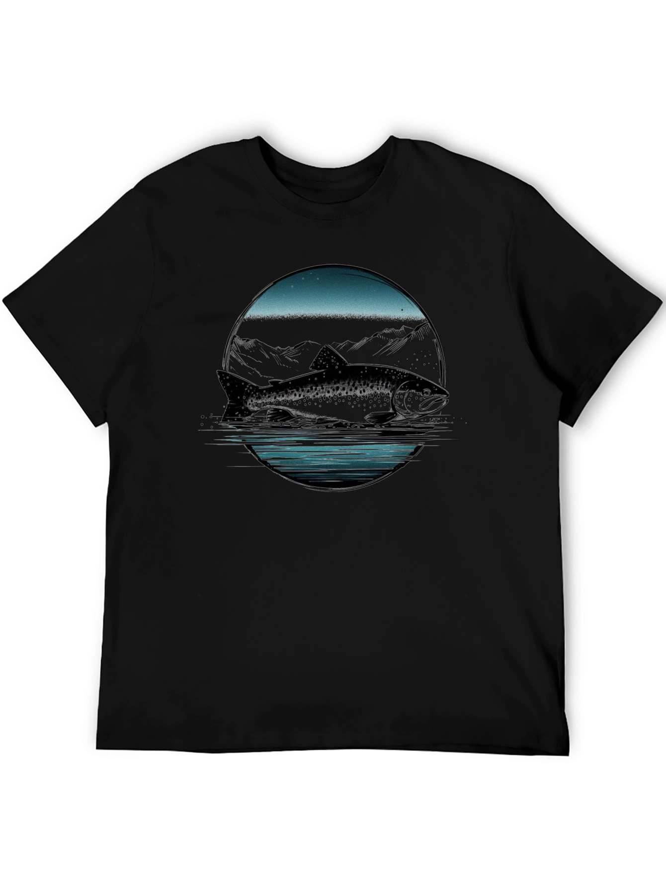 Muskie Fish Graphic Tee - Black Cotton T-Shirt
