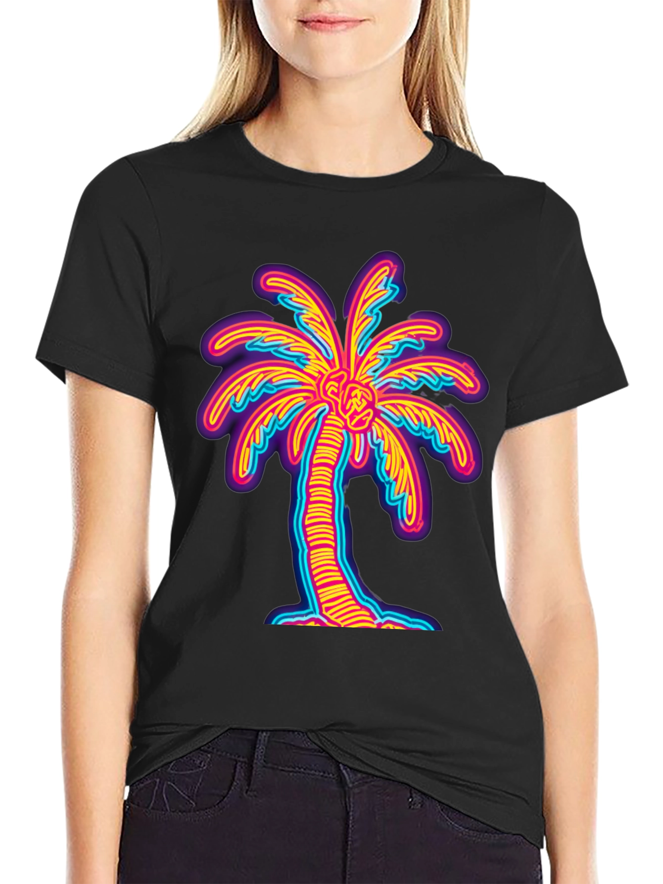 Neon Palm Tree Graphic Tee