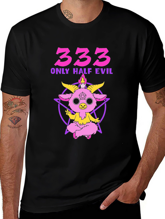 333 Only Half Evil Graphic T-Shirt