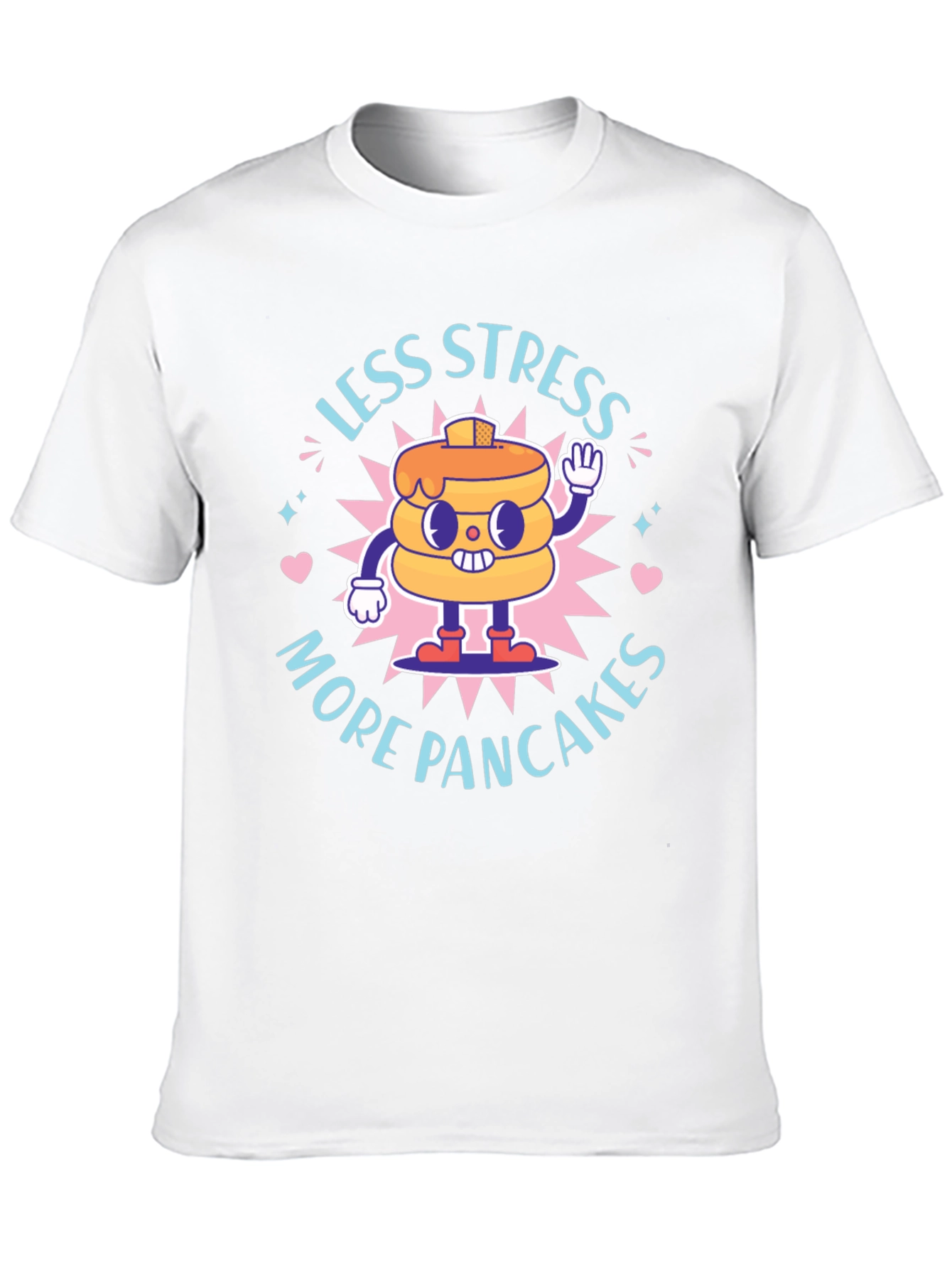 Less Stress More Pancakes T-Shirt - Foodie Fun