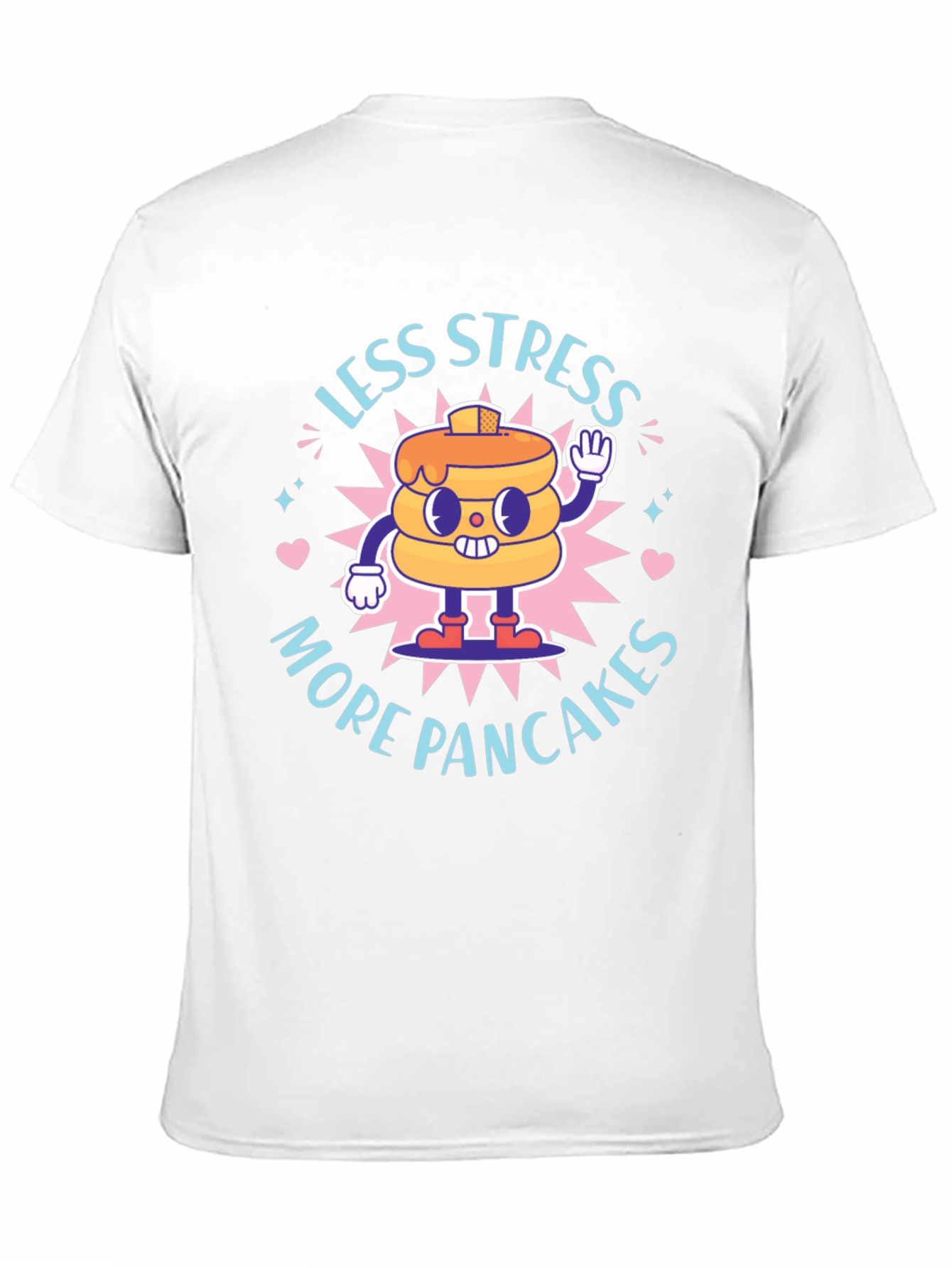 Less Stress More Pancakes T-Shirt - Foodie Fun