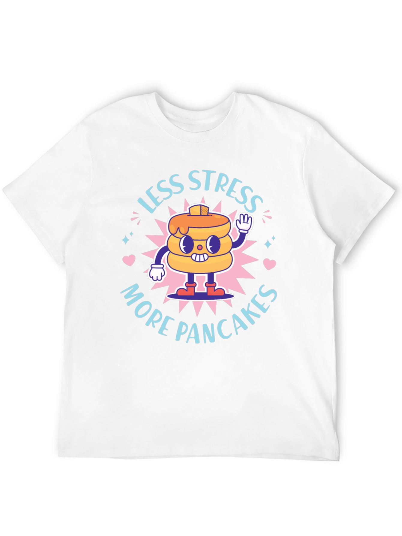 Less Stress More Pancakes T-Shirt - Foodie Fun